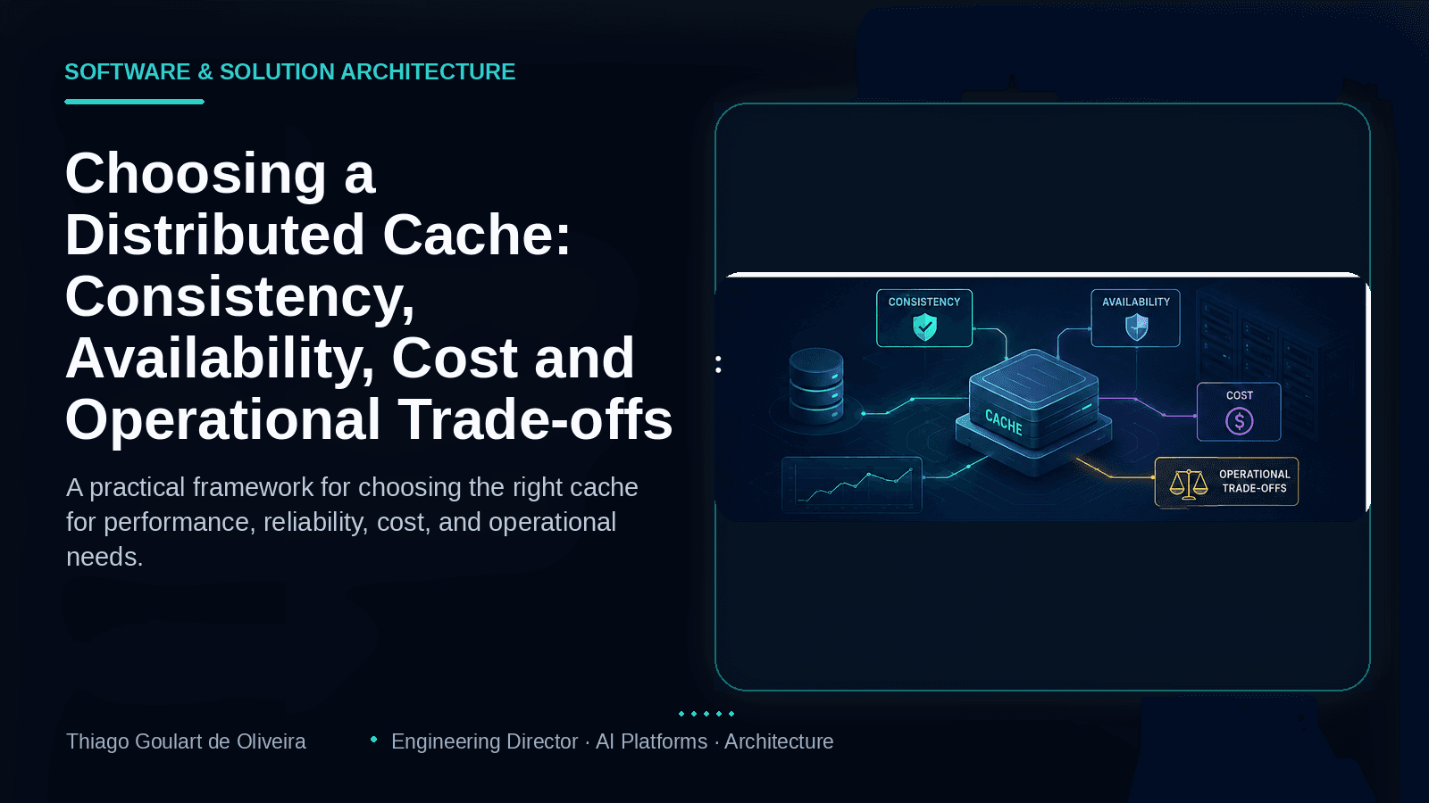 A distributed cache architecture illustrating consistency, availability, cost, and operational trade-offs.